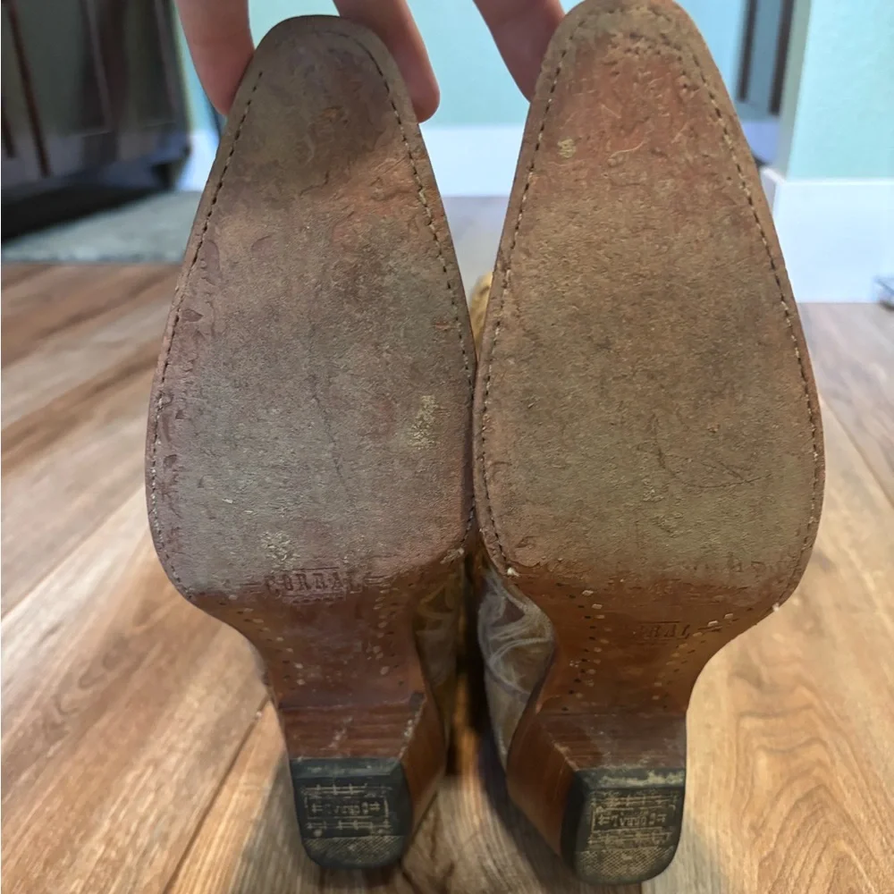 Corral Brown and Cream Heeled Boots - Picture 4 of 4